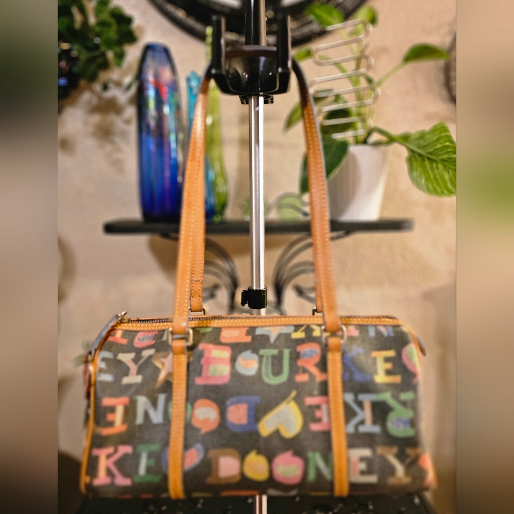 Vintage Scribble Dooney & Bourke Multicolor Barrel Bag